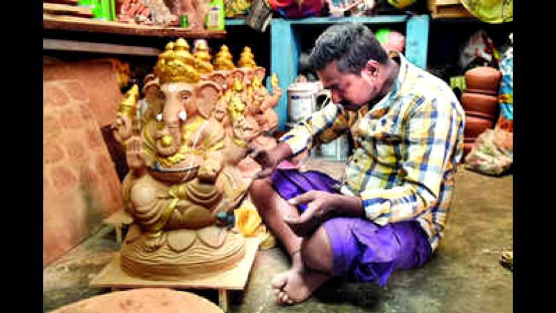 Bengaluru artisans get ready for Ganesh Chaturthi with a festive spirit.
