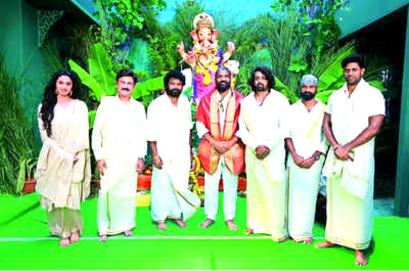 On set, the Kannada Film Industry observes Ganesha Chaturthi